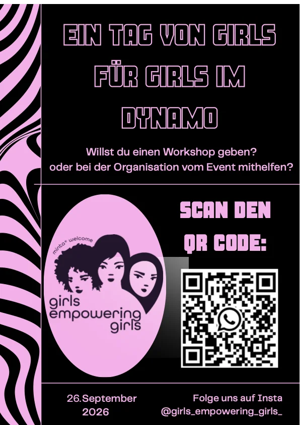 Girls Empowering Girls Flyer — Ein Tag von Girls für Girls im Dynamo